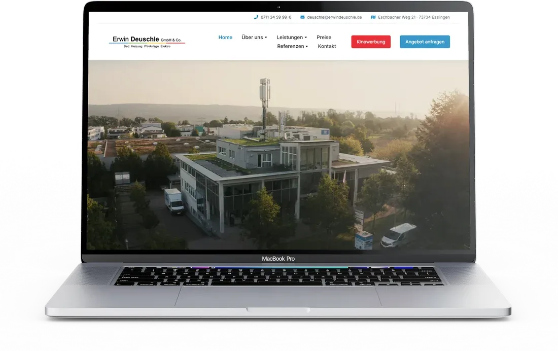 Website von Erwin Deuschle auf einem MacBook